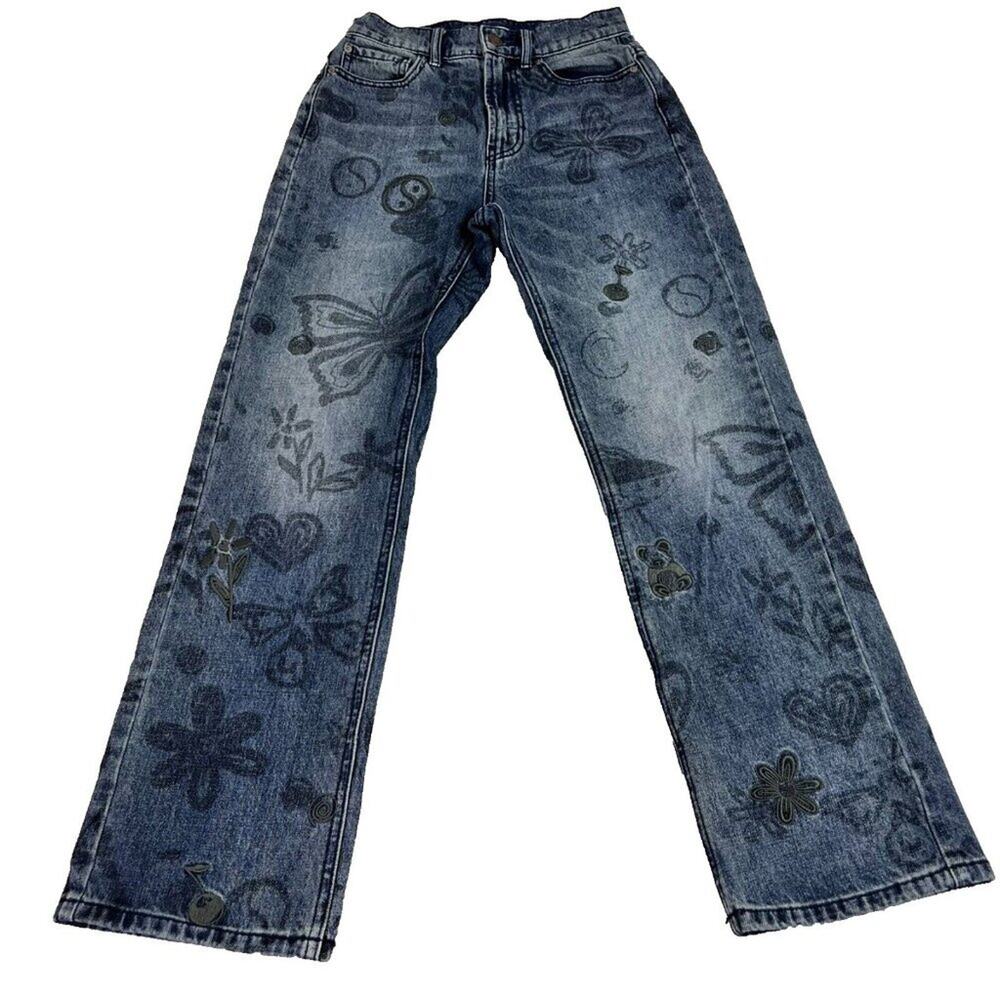 BDG Urban Outfitters Jeans Womens 25 Cowboy Butterfly Embroidered Painted